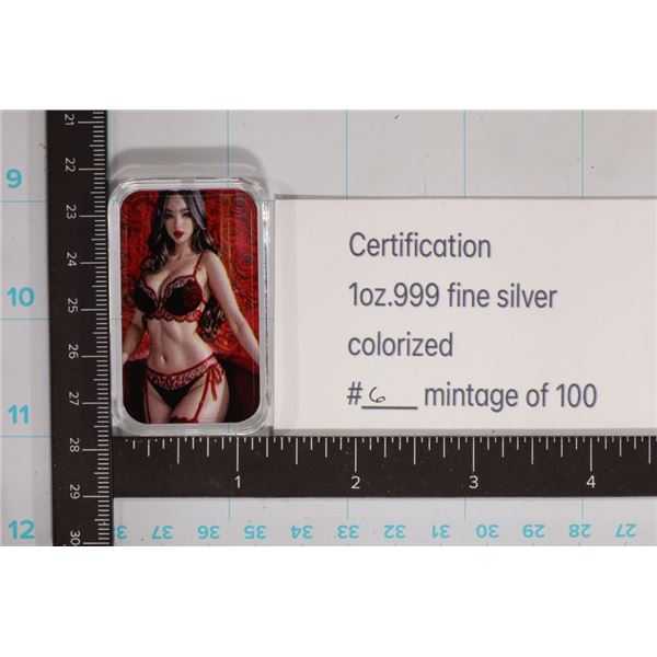 1 TROY OZ .999 FINE SILVER LIMITED EDITION ART BAR