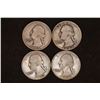 1934, 43-S, 45 & 1949-D WASHINGTON SILVER QUARTERS