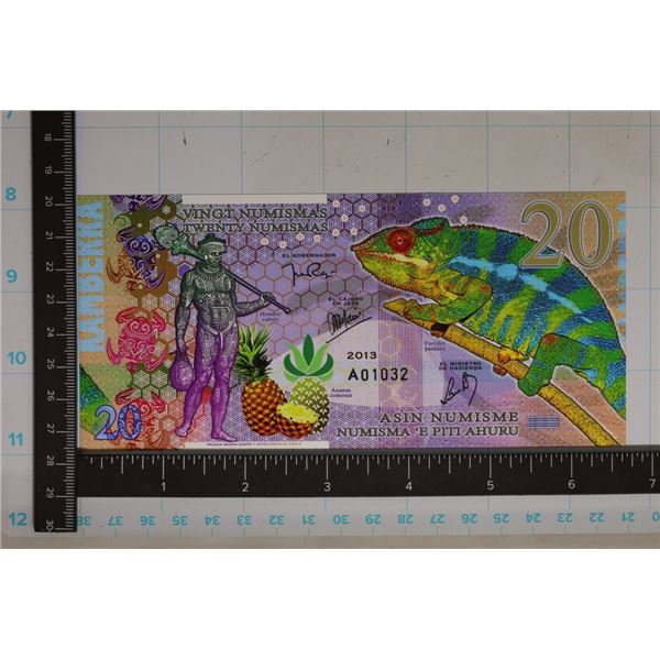 2013 COLORIZED POLYMER KAMBERRA 20 NUMISMAS