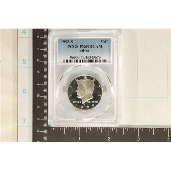 1998-S SILVER KENNEDY HALF DOLLAR PCGS PR69 DCAM