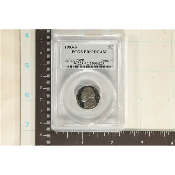 1993-S JEFFERSON NICKEL PCGS PR69 DCAM