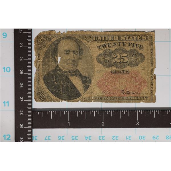 1871 US TWENTY-FIVE CENT FRACTIONAL CURRENCY
