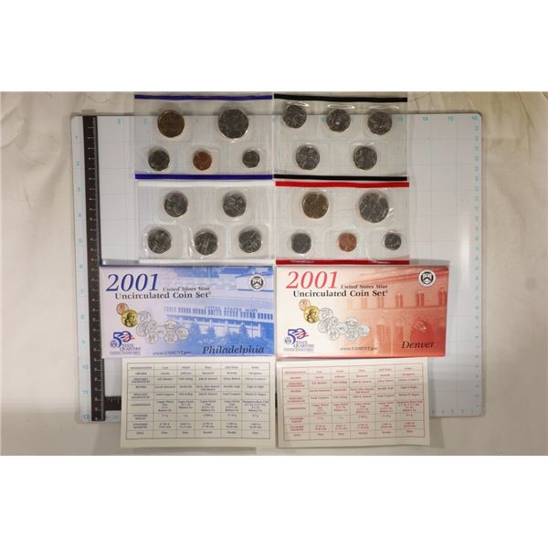 2001 US MINT SET (UNC) P/D (WITH ENVELOPE) AND
