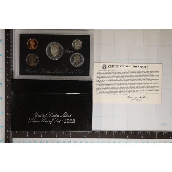 1993 US SILVER PROOF SET (WITH BOX) & CERTIFICATE