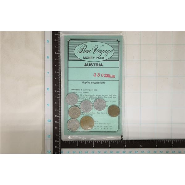 7 AUSTRIA COINS IN BON VOYAGE MONEY PACK