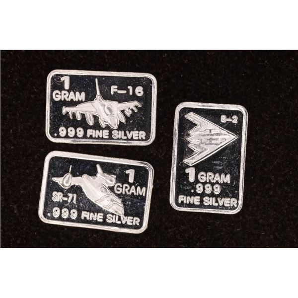 3- GRAM .999 FINE SILVER PF JET PLANE THEMED INGOT