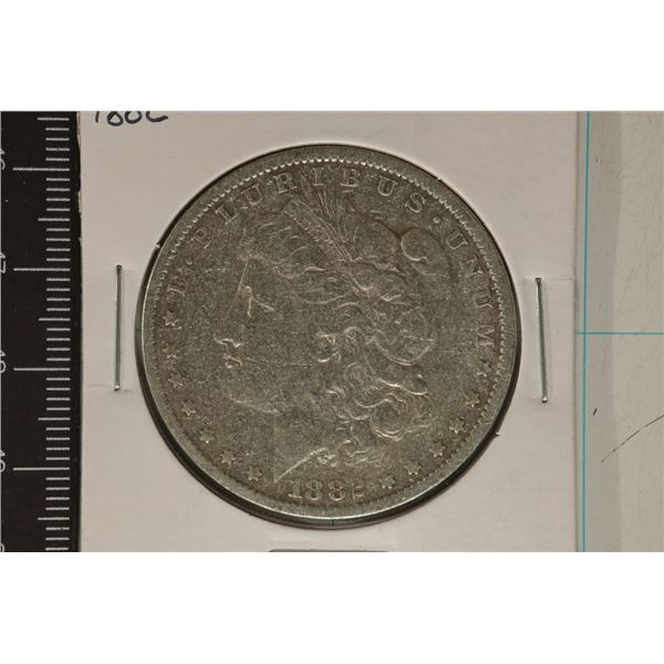 1882 MORGAN SILVER DOLLAR WHIZZED