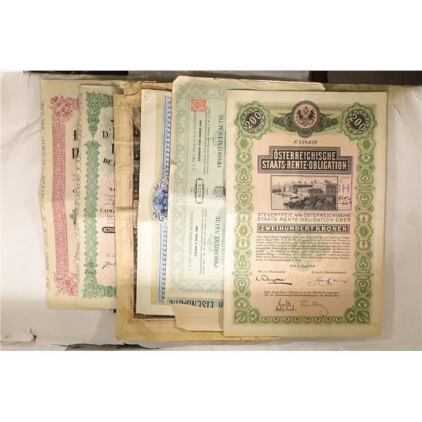 6 FOREIGN VINTAGE STOCK CERTIFICATES: GERMAN