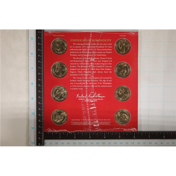 2011-P & D US PRESIDENTIAL DOLLAR UNC SET SEALED