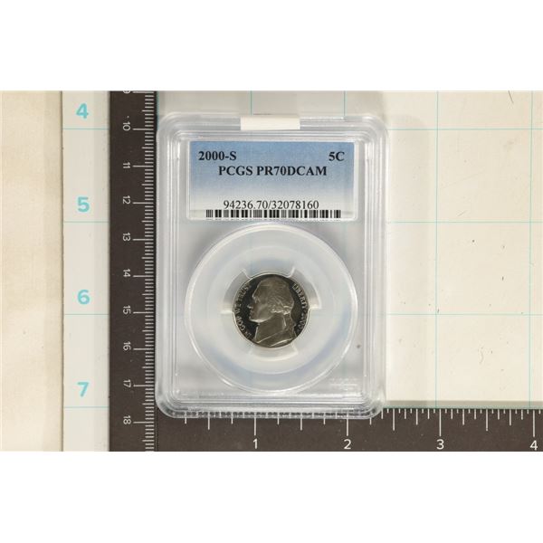 2000-S JEFFERSON NICKEL PCGS PR70 DCAM