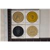 Image 1 : 4 VINTAGE CLAY CASINO CHIPS: HORSEHSOE, FLOWER,