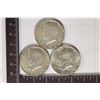 Image 1 : 1965, 66 & 1967 JFK 40% SILVER UNC HALF DOLLARS