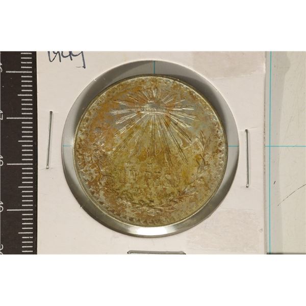 1944 MEXICO CAP & RAYS SILVER PESO .3856 OZ. ASW