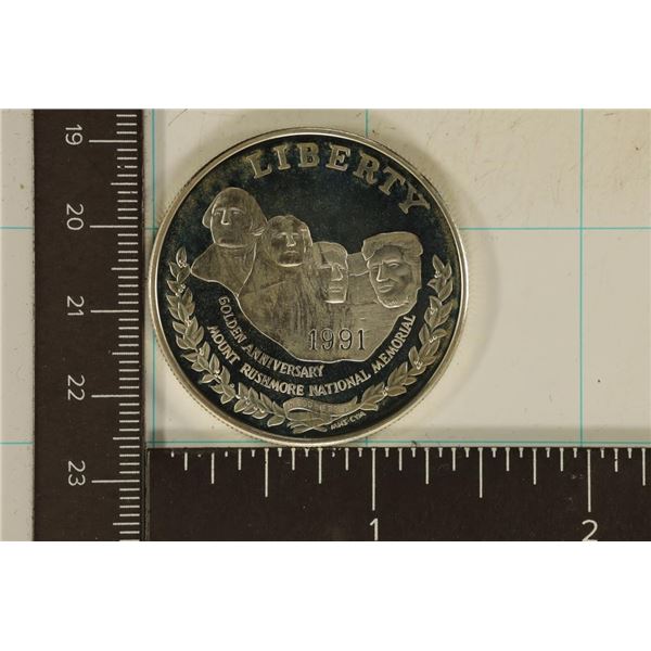 1991-S PROOF MT. RUSHMORE US SILVER DOLLAR