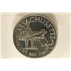 Image 1 : .49 TROY OZ PF STERLING SILV. ROUND MASSACHUSETTS