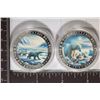 Image 1 : 2 SILVER PLATED COLORIZED ON ONE SIDE POLAR BEAR