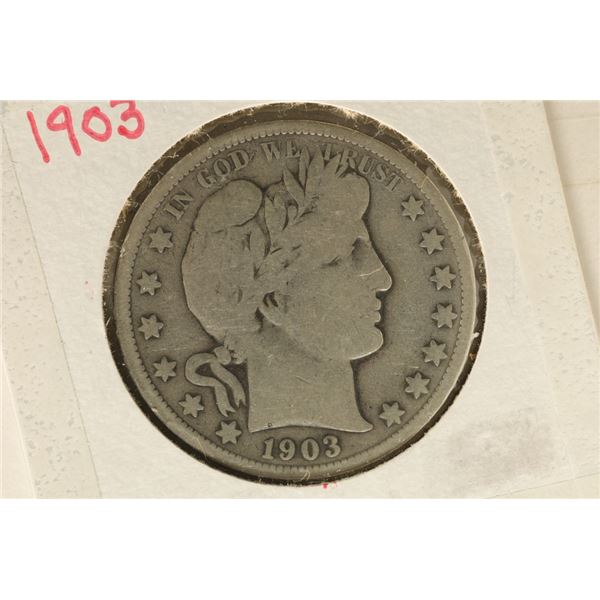 1903 SILVER BARBER HALF DOLLAR VG