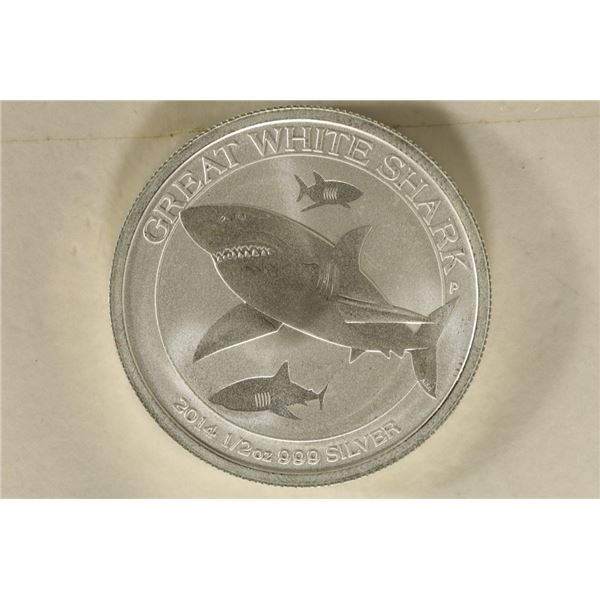 2014 AUSTRALIA SILVER 50 CENT GREAT WHITE SHARK