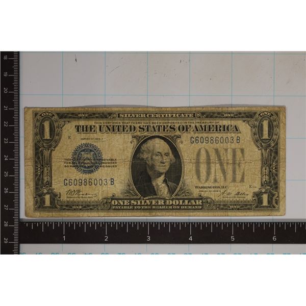 1928-A US FUNNY BACK $1 SILVER CERTIFICATE BLUE