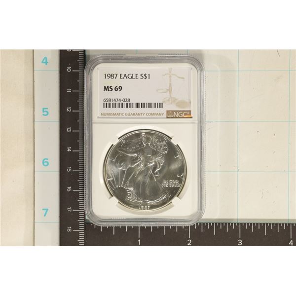 1987 AMERICAN SILVER EAGLE NGC MS69