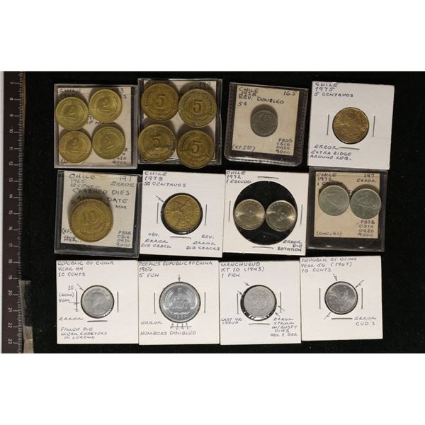 20-ASSORTED ERROR COINS: 16 FROM CHILE