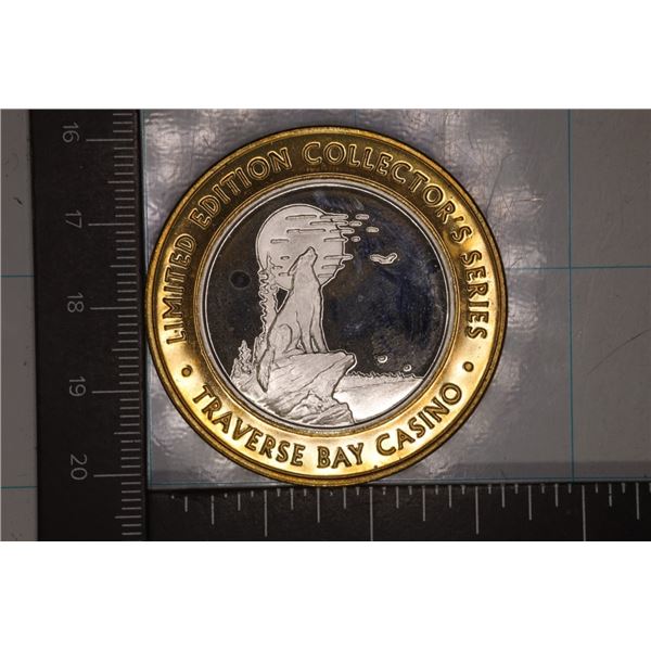 CASINO $10 SILVER TOKEN (UNC) TRAVERSE BAY CASINO