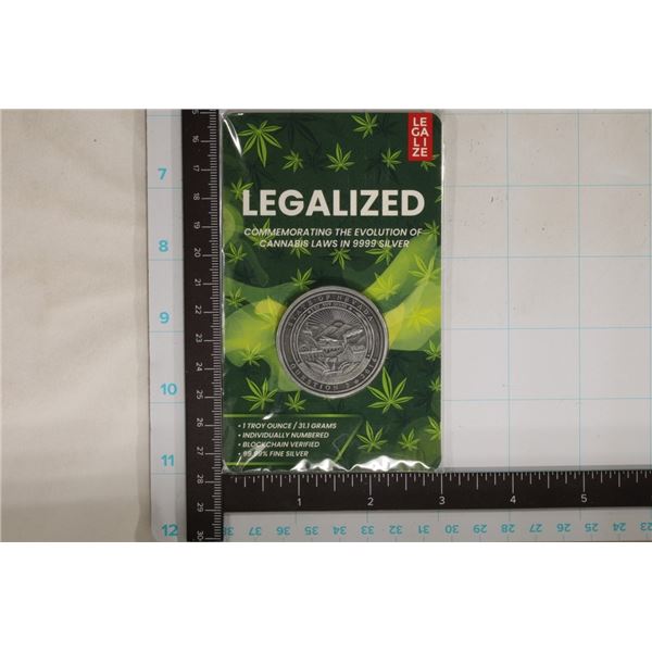 1 OZ. 9999 CANNABIS 31.11 GRAMS SILVER ROUND