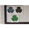 Image 1 : 3 VINTAGE CLAY POKER CHIPS: $25, $100 & $500