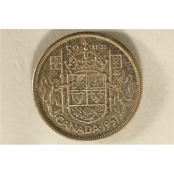 1957 CANADA SILVER 50 CENT COIN .3000 OZ. ASW