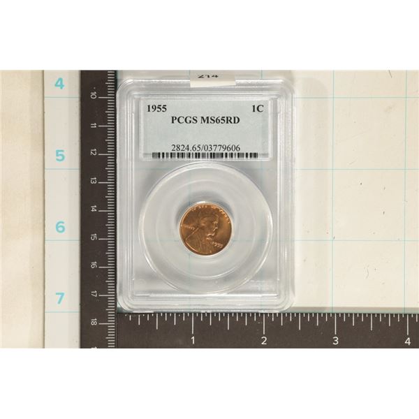 1955 LINCOLN WHEAT CENT PCGS MS65RD