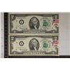 Image 1 : 2-1976 CONSECUTIVE SERIAL US $2 BILLS WITH
