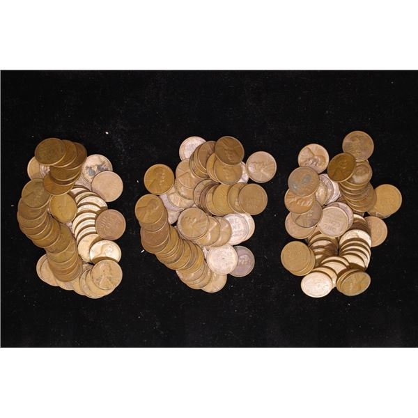 150 ASSORTED LINCOLN WHEAT CENTS: 1945, 1948