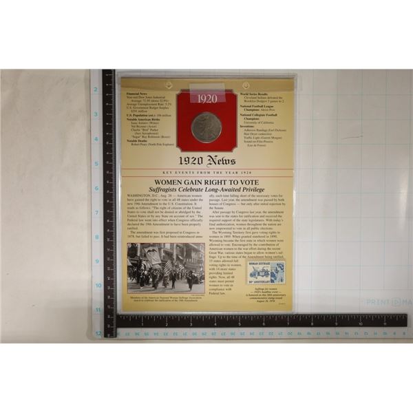 1920 SILVER STANDING LIBERTY QUARTER ON INFO