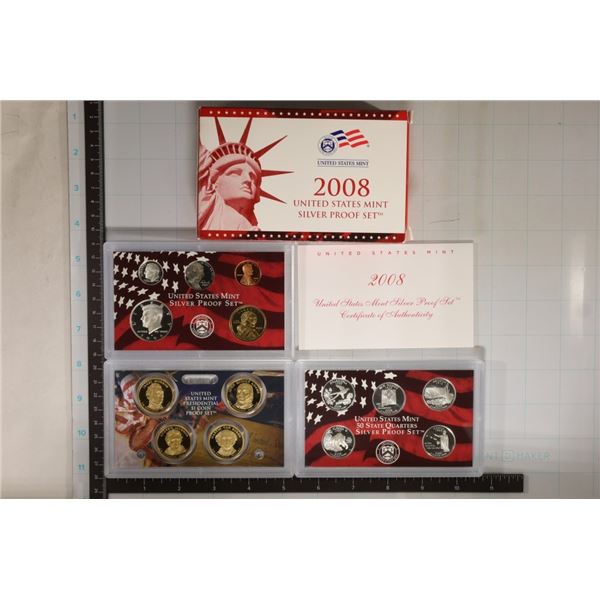 2008 US SILVER PROOF SET (WITH BOX) & CERT.