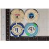 Image 2 : 4-$1 PLASTIC CASINO GAMING CHIPS: NEVADA CLUB, RIO