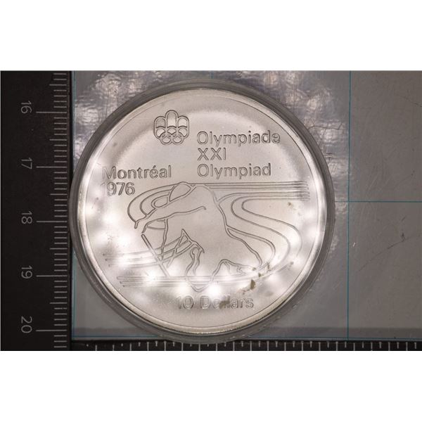1975 CANADA $10 UNC OLYMPIC COIN 1.4453 OZ. ASW