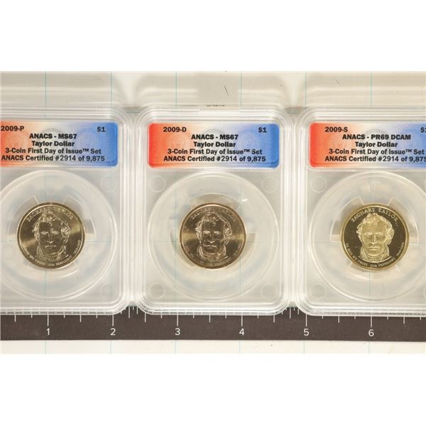 2009-P/D/S ZACHARY TAYLOR US $1'S: 2009-S ANACS