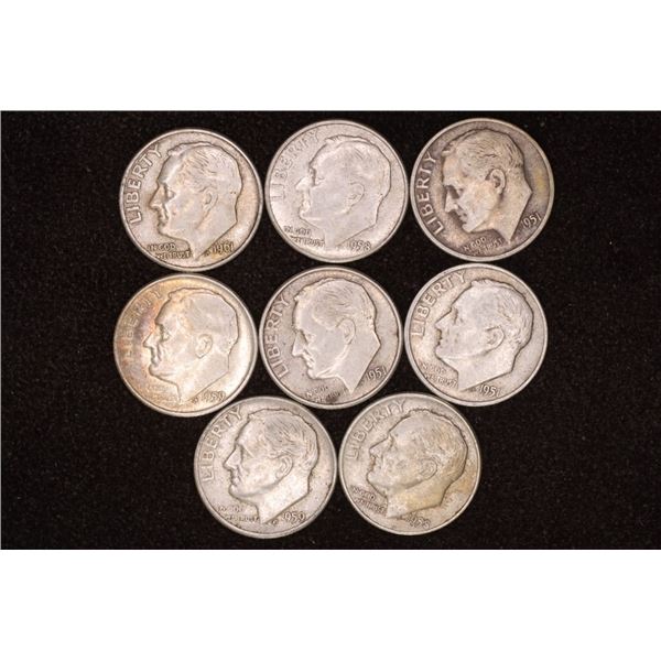 1951-P/D/S, 1958-P&D, 1959-P&D AND 1961-D SILVER