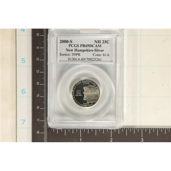 2000-S SILVER NEW HAMPSHIRE QUARTER PCGS PR69