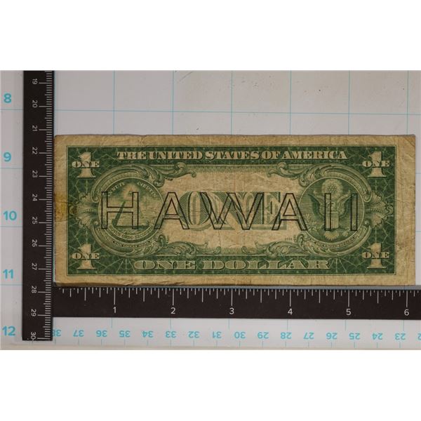1935-A US $1 HAWAIIAN OVERPRINT SILVER CERTIFICATE