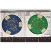 Image 2 : 2 CASINO PAGOR PHILIPPINES CASINO CHIPS: $1 & $25