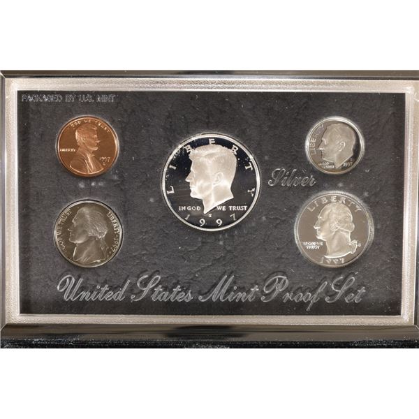 1997 US SILVER PREMIER PROOF SET (WITH BOX) AND