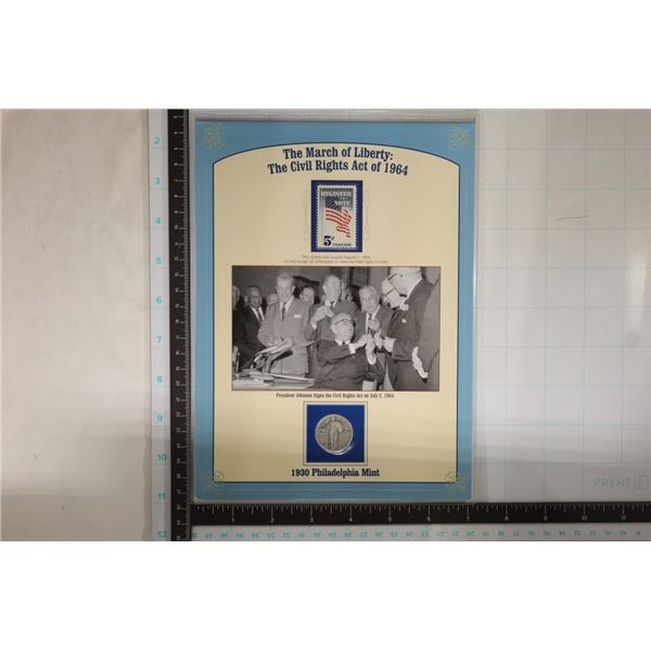 1930 SILVER STANDING LIBERTY QUARTER IN CARD