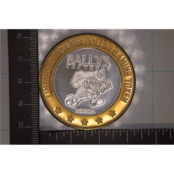 CASINO $10 SILVER TOKEN (UNC) BALLY'S, LAS VEGAS
