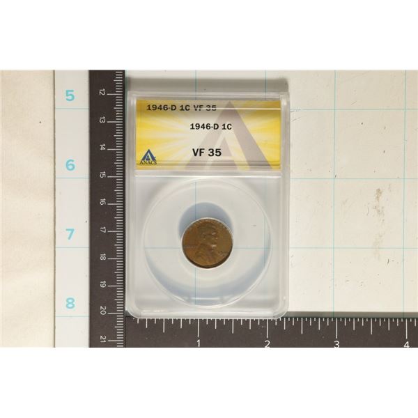1946-D LINCOLN WHEAT CENT ANACS VERY FINE 35