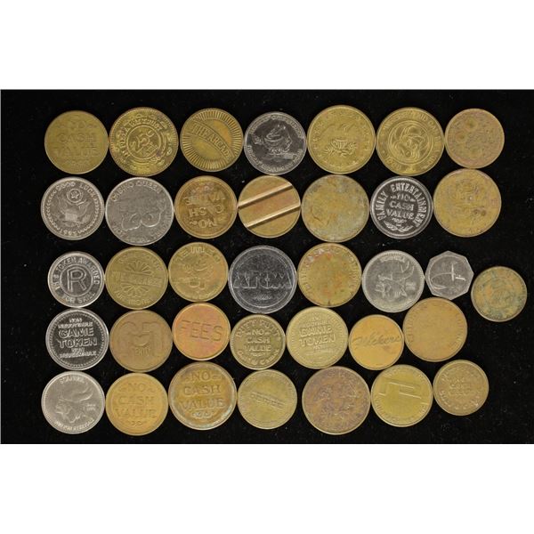 36 VARIOUS TOKENS ETC...