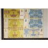 Image 1 : 6-LATVIAN BILLS: 3-FIVE RUBLE & 3-ONE RUBLES,