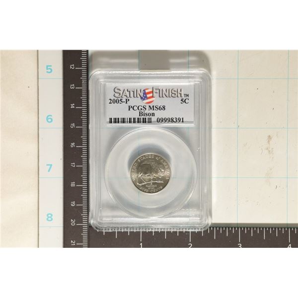 2005-P BISON NICKEL PCGS MS68 SATIN FINISH