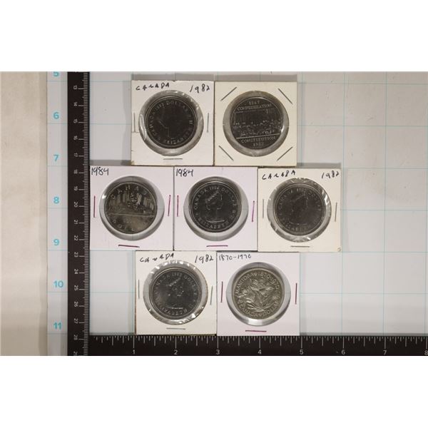 7-CANADA DOLLARS: 1970 MANITOBA, 2-1984 (ONE-