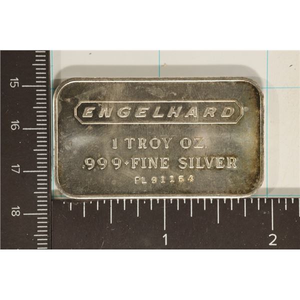 1 TROY OZ .999 FINE SILVER ENGELHARD SERIALIZED